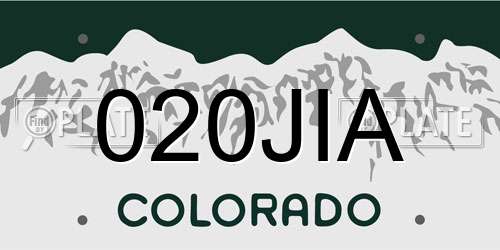 020JIA Colorado License Plate