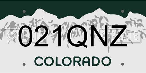 021QNZ Colorado License Plate