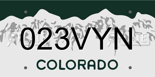 023VYN Colorado License Plate