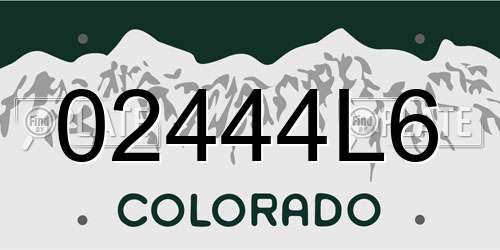 02444L6 Colorado License Plate