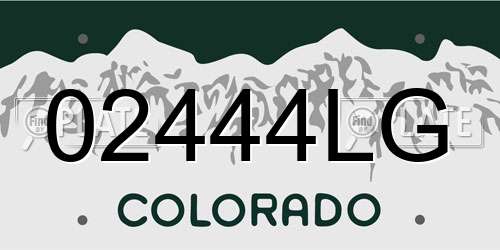 02444LG Colorado License Plate