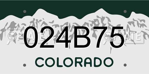 024B75 Colorado License Plate