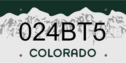 024BT5 Colorado License Plate