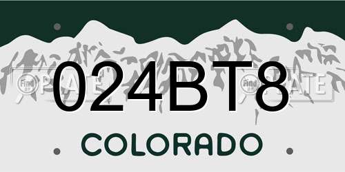 024BT8 Colorado License Plate