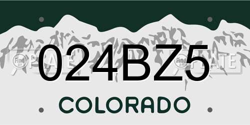 024BZ5 Colorado License Plate
