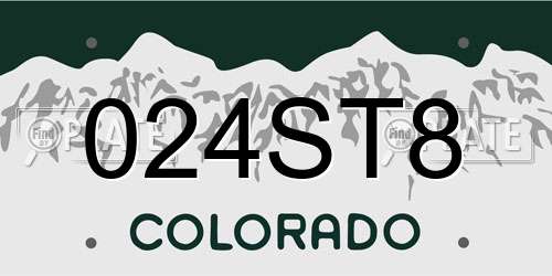 024ST8 Colorado License Plate