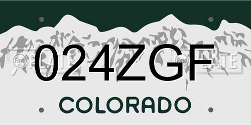 024ZGF Colorado License Plate