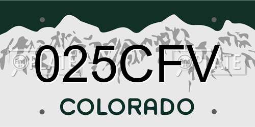 025CFV Colorado License Plate