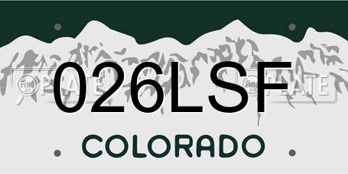 026LSF Colorado License Plate
