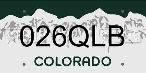 026QLB Colorado License Plate