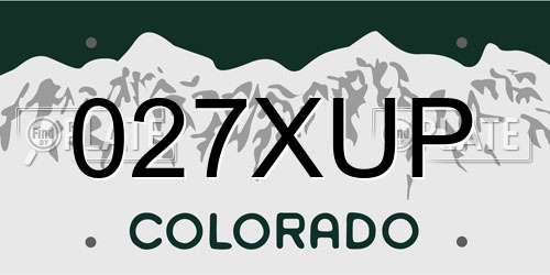 027XUP Colorado License Plate
