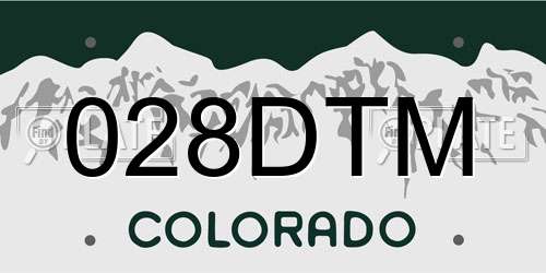028DTM Colorado License Plate