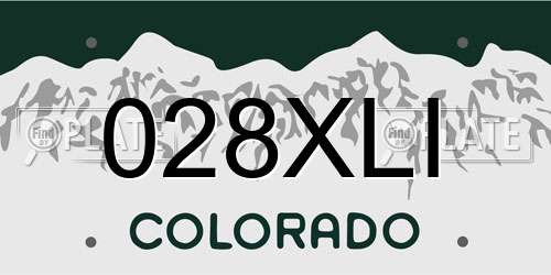 028XLI Colorado License Plate