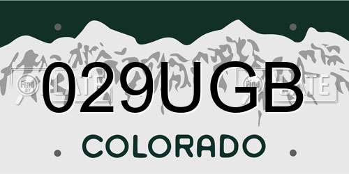 029UGB Colorado License Plate