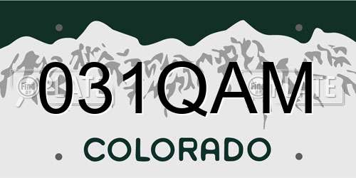 031QAM Colorado License Plate