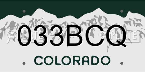 033BCQ Colorado License Plate