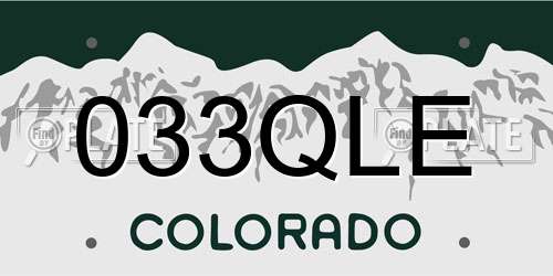 033QLE Colorado License Plate
