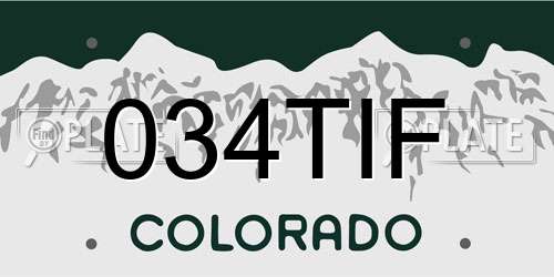 034TIF Colorado License Plate