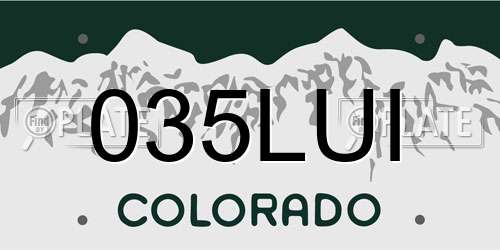 035LUI Colorado License Plate