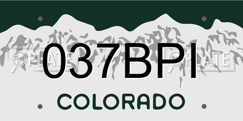 037BPI Colorado License Plate