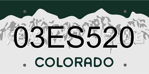 03ES520 Colorado License Plate