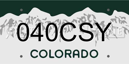 040CSY Colorado License Plate