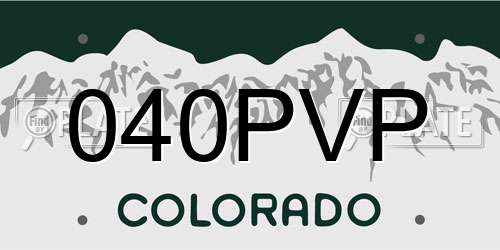 040PVP Colorado License Plate