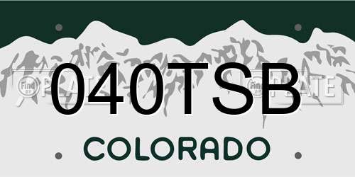 040TSB Colorado License Plate
