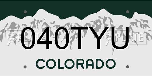 040TYU Colorado License Plate
