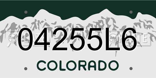 04255L6 Colorado License Plate
