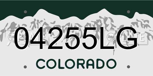 04255LG Colorado License Plate