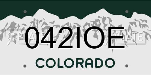 042IOE Colorado License Plate
