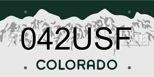 042USF Colorado License Plate