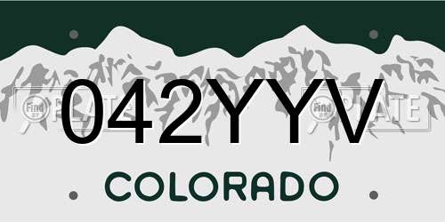 042YYV Colorado License Plate