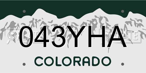 043YHA Colorado License Plate