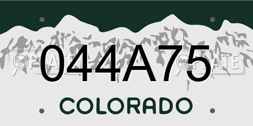 044A75 Colorado License Plate