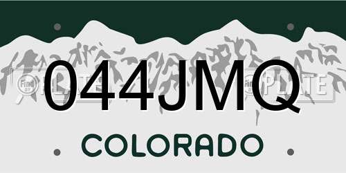 044JMQ Colorado License Plate