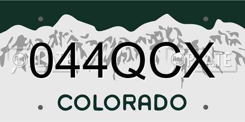044QCX Colorado License Plate