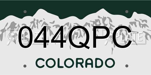044QPC Colorado License Plate