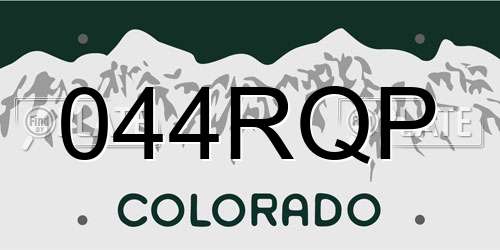 044RQP Colorado License Plate
