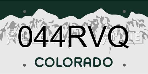 044RVQ Colorado License Plate
