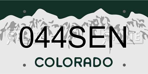 044SEN Colorado License Plate