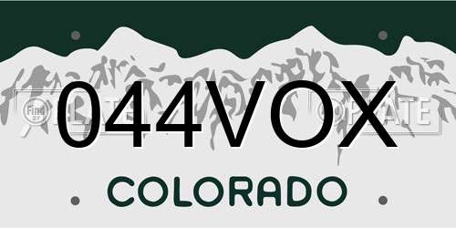 044VOX Colorado License Plate