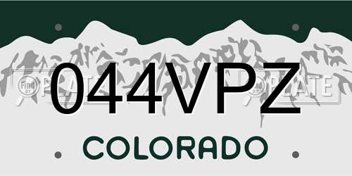 044VPZ Colorado License Plate