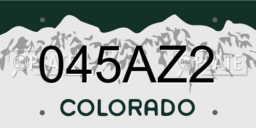 045AZ2 Colorado License Plate