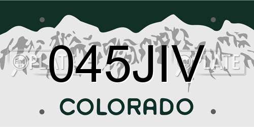 045JIV Colorado License Plate
