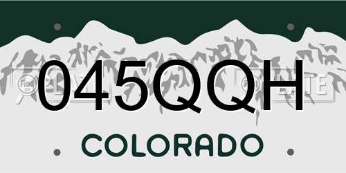 045QQH Colorado License Plate