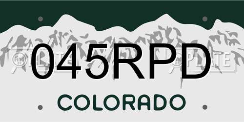 045RPD Colorado License Plate