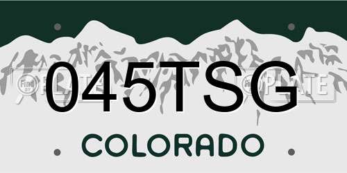 045TSG Colorado License Plate