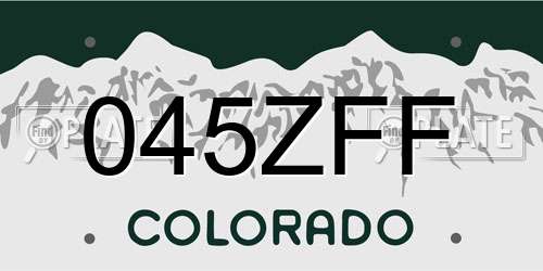 045ZFF Colorado License Plate